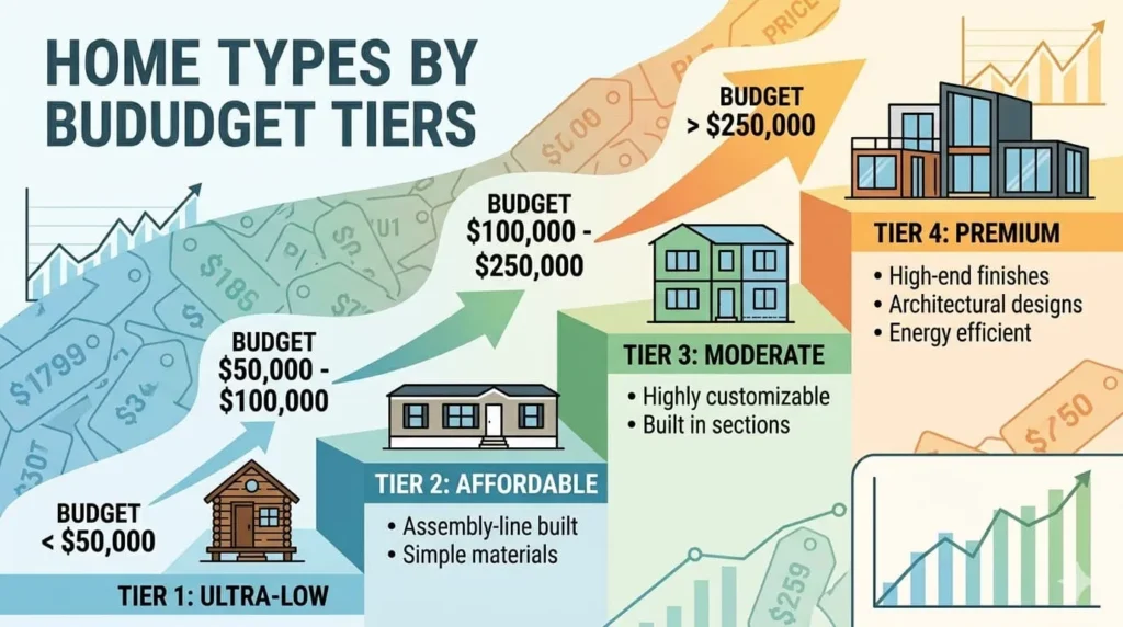 Budget comparison for different factory-built home options